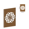 Wooden Notebook with Wood Art laser cut. A5 Spiral Notebook with Wooden Cover. Wooden Journal laser cut file. Pretty Wooden Gift.