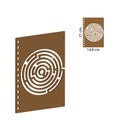 Wooden Notebook with Wood Art laser cut. A5 Spiral Notebook with Wooden Cover. Wooden Journal laser cut file. Pretty Wooden Gift.