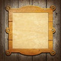 Wooden notice board Royalty Free Stock Photo