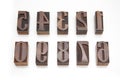 Wooden number stamps