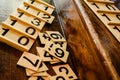 Wooden numbers in tables to learn mathematics in a Montessori classroom