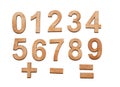 Wooden Numerals 0-9 on white