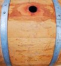 Wooden oak barrel hole details Royalty Free Stock Photo