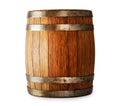 Wooden oak barrel isolated on white background Royalty Free Stock Photo