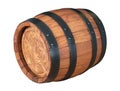Wooden oak barrel isolated on white background Royalty Free Stock Photo