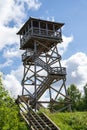 Wooden observation tower on a hill