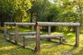 Obstacle course in park outdoors summer.