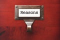 Wooden Office File Cabinet with Reasons Label