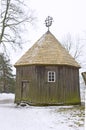 A wooden old authentic Lithuanian house