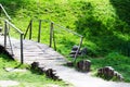 Wooden old bridge Royalty Free Stock Photo