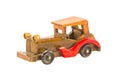Wooden old car model isolated Royalty Free Stock Photo