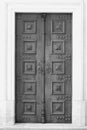 Wooden catholic church door Royalty Free Stock Photo