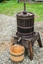 Wooden old grape press Royalty Free Stock Photo
