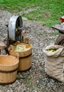 Wooden old grape press Royalty Free Stock Photo