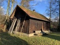 Wooden old house in forest Royalty Free Stock Photo