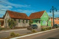 Wooden old houses in avenue of Cambara do Sul