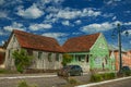 Wooden old houses in avenue of Cambara do Sul