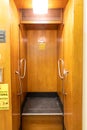 Wooden open lift cabin in the Art Nouveau Lucerna Palace in Prague