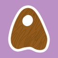 Wooden Ouija Planchette sticker.Esoteric and Mystical Design Element.