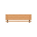 Wooden outdoor bench, urban infrastructure element vector Illustration isolated on a white background