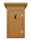 Wooden outdoor toilet vector illustration