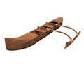 Wooden Outrigger Canoe 3D Render Royalty Free Stock Photo