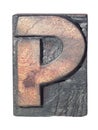 Wooden P typeface