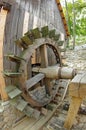 Water mill. Traditional wooden paddle wheel - Romania