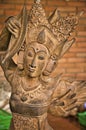 Wooden pagan sculpture close-up. Indonesia - Bali