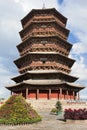 Wooden pagoda Pagoda of Fogong Temple, Yingxian, oldest existent wooden pagoda in China Royalty Free Stock Photo