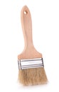 Wooden paint brush close-up on white background. Royalty Free Stock Photo