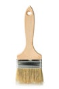 Wooden paint brush close-up on white background. Royalty Free Stock Photo