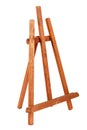 Wooden painter easel isolated on white. academy tripod