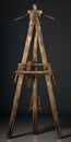 Wooden Painting Easel On Patinated Background - Unreal Engine Art