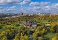 Wooden palace in Kolomenskoe - Moscow Russia - aerial view