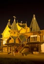 The wooden palace of Tsar Alexei Mikhailovich in Kolomna at night Royalty Free Stock Photo