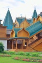 Wooden palace of tzar Aleksey Mikhailovich in Kolomenskoe reconstruction, Moscow, Russia