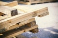 Wooden palets on stack Royalty Free Stock Photo