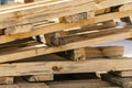 Wooden palets on stack Royalty Free Stock Photo
