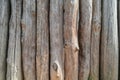 Wooden palisade on the background of blue sky Royalty Free Stock Photo