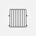 Wooden Palisade Fence linear vector concept icon