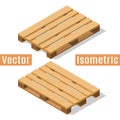 Wooden pallet isometric