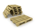 Wooden pallet and stack of pallets Royalty Free Stock Photo