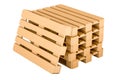 Wooden pallets. 3D rendering Royalty Free Stock Photo