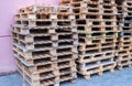 Wooden pallets in logistics image Royalty Free Stock Photo