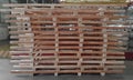 Wooden pallets, skid for cutting steel sheet in factory