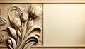 Carved Wooden Panel with Floral Design