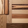 Wooden panels arranged in a pattern, showcasing various shades and textures. Some Royalty Free Stock Photo