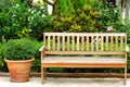 Wooden park bench Royalty Free Stock Photo