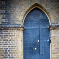 wooden parliament in london old church door and marble antique Royalty Free Stock Photo